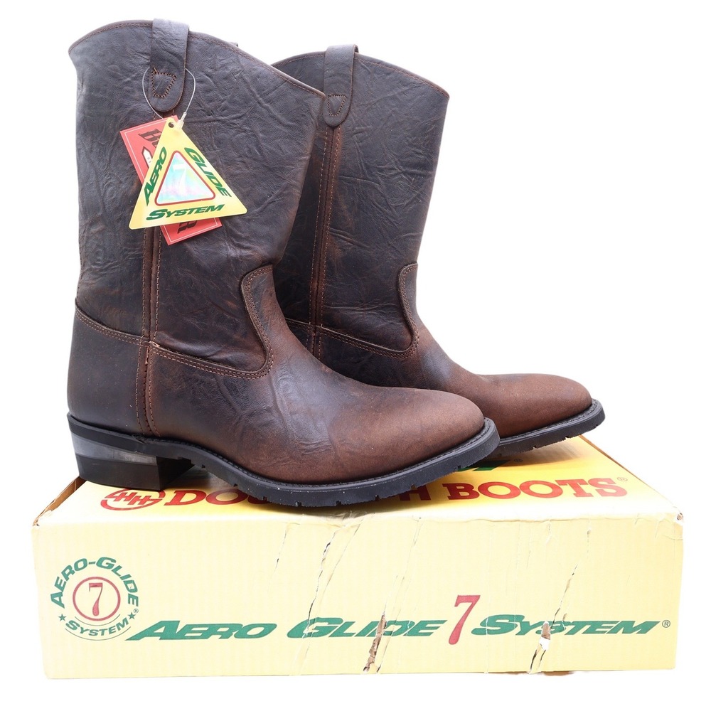 Double-H Aero-Glide 7 System Boots Mens 12 D Brown Leather NWT Vintage Style